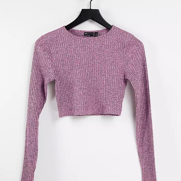 ASOS Design super crop top in pink space dye 🐽 US 14 - Picture 5 of 12